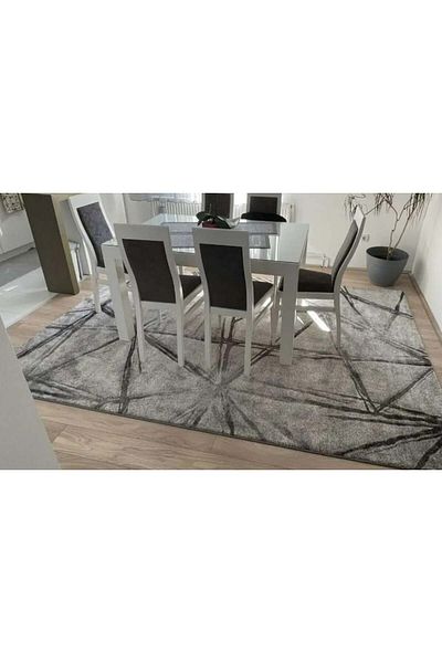 vegas Carpet Covorexpert Home 22GSG, 120 x 170 cm, Gray, 12 mm Thread, Anti-Allergic, Living Room, Bedroom