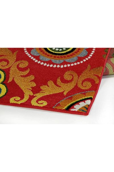 Covorexpert Carpet Baroque 11003-120, 120 x 170 cm, Red, 9 mm thread, Anti-allergic, Living room, Bedroom