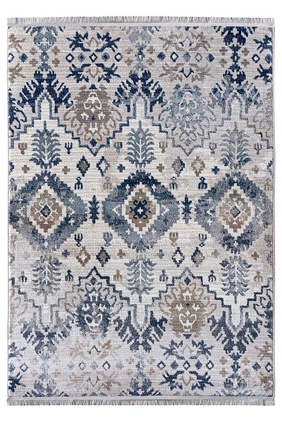 Palermo Carpet Covorexpert 41EKE, 120 x 170 cm, Cream, Grey, 8 mm thread, Anti-allergic, Living room, Bedroom