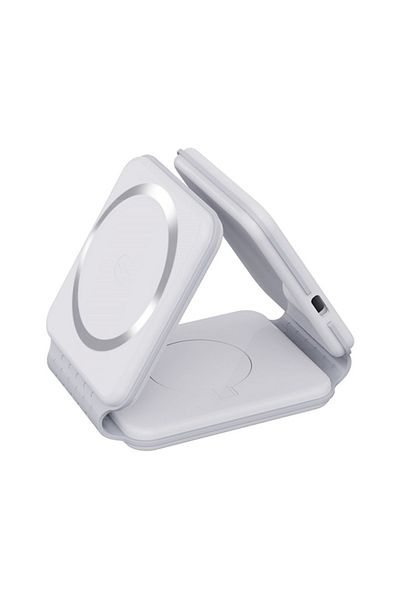 Juls Incarcator Wireless 3 in 1, Iphone Apple Watch Airpods Samsung, 30 W, Fast Charging, Magnetic, Alb