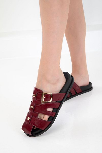 SOHO Claret Red Matte Women's Slippers 20755