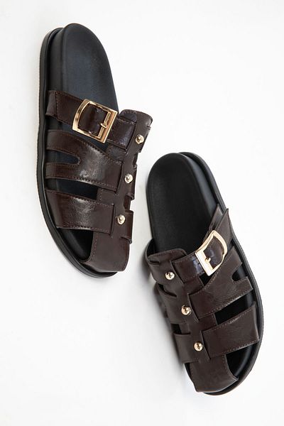 SOHO Brown Matte Women's Slippers 20755