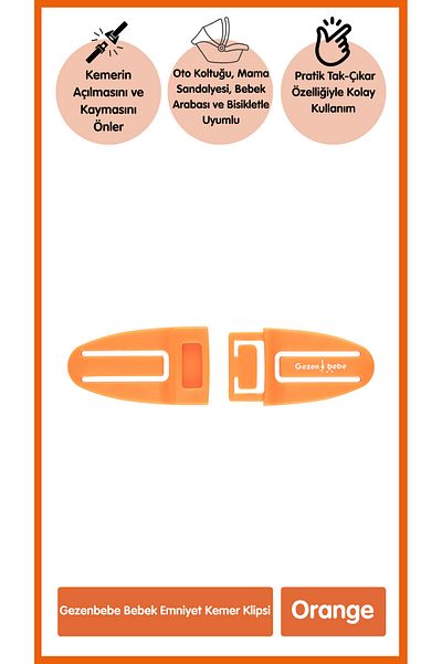 Gezenbebe Baby Safety Belt Clip Orange