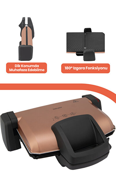 GOLDMASTER Protoaster 1800 Watt Removable Plate Level and Heat Adjustable Toast and Grill Machine Pt3239G