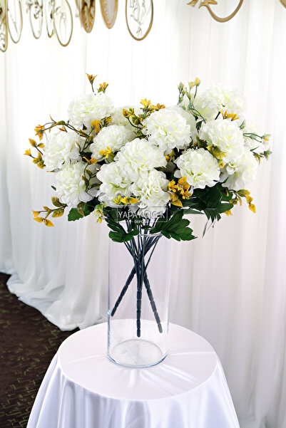 Yapay Çiçek Deposu Yapay Classic Kasımpatı Demeti 40 cm Beyaz