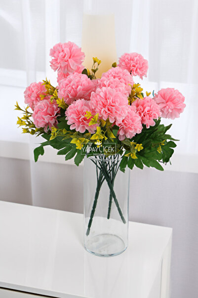 Yapay Çiçek Deposu Τεχνητό Κλασικό Μπουκέτο Χρυσάνθεμων 40 εκ. Ροζ