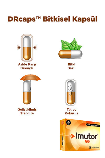 Imutor 100 30 Kapsül - Beta Glukan - Bağışıklık