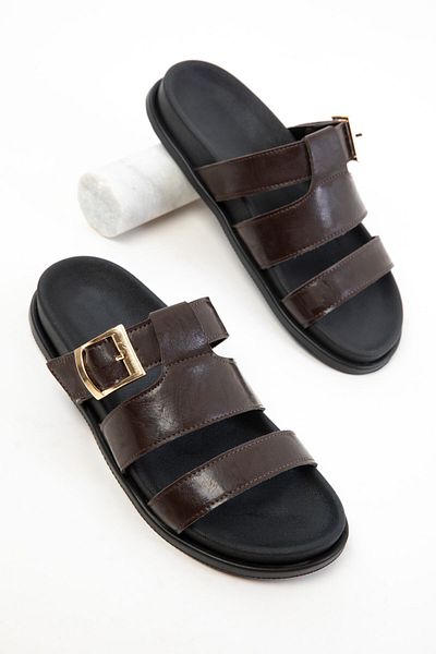 SOHO Brown Matte Women's Slippers 20752