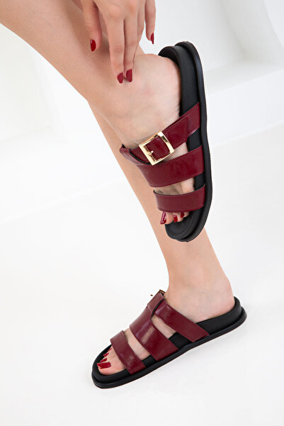 SOHO Bordo Mat Kadın Terlik 20752