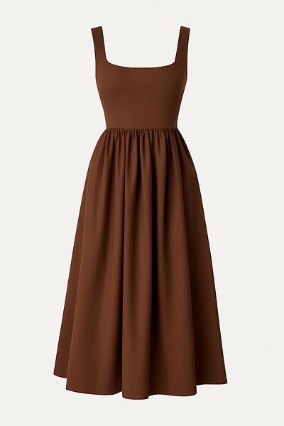 Trendyol Collection Brown Waist Opening Woven Maxi Dress Twoss25El00868