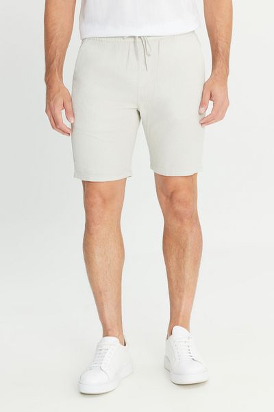AC&Co / Altınyıldız Classics Ανδρικό ανοιχτό γκρι 100% βαμβακερό σορτς με δέσιμο στη μέση