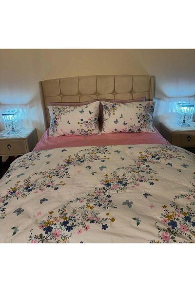 Faiend Cotton Double Duvet Cover Set with Fade-Resistant Anti-Fluffy Fitted Sheets