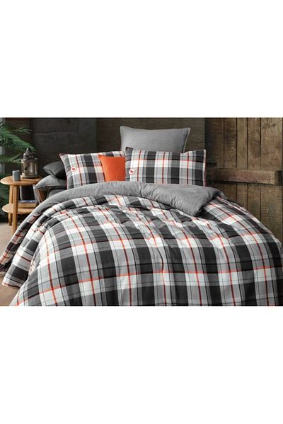 Faiend Cotton Double Duvet Cover Set with Fade-Resistant Anti-Fluffy Fitted Sheets