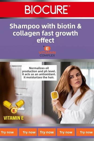 Biocure Vitamin E, Biotin and Collagen Complex - Weak and Lifeless Hair Care Shampoo