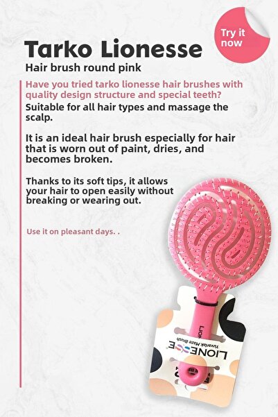 Tarko Βούρτσα μαλλιών Lionesse Στρογγυλή Ροζ