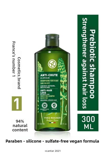 Yves Rocher شامبو تقوية البريبيوتيك - مضاد لتساقط الشعر (مضاد للحكة)، خالي من...