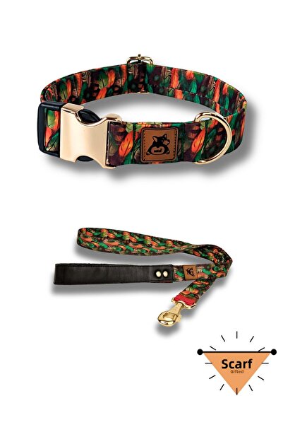 UTDpet Peacock Dog Collar and Travel Dispatch Strap Set (With Scarf Gift)