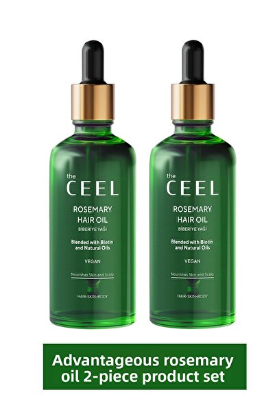The Ceel زيت إكليل الجبل 50 مل - عبوة من 2 خلاصة البيوتين للعناية بالشعر لعلاج تساقط الشعر والشعر التالف بشكل مفرط