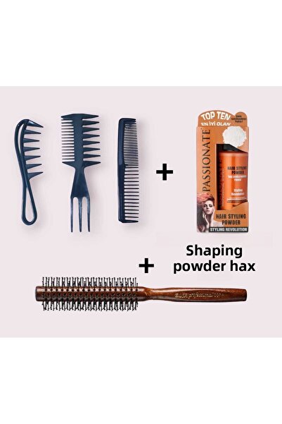 ELSA 2135 Professional Styler Carbon Comb 3 bucăți perie pentru uscare, ceară pentru praf