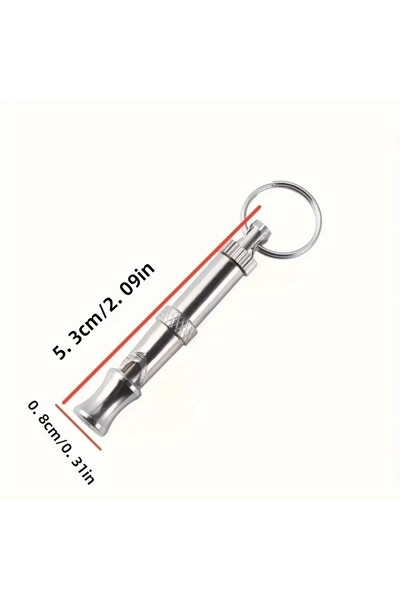 Choice قطعتان فضيتان من صفارة الكلاب لوقف النباح، درجة صوت قابلة للتعديل مع س...