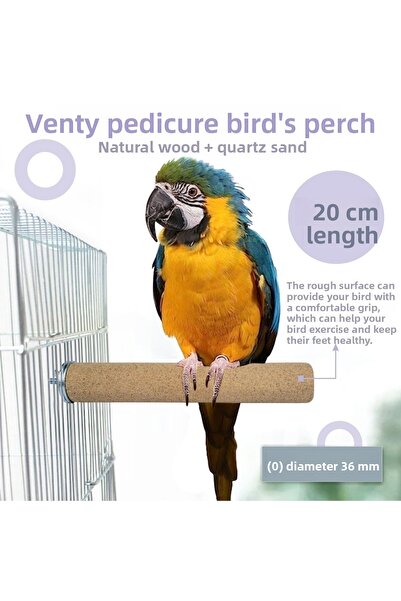 Vixpet Venty 20 سم 36 مم باديكير الببغاء جثم صغير ماكاو صغير كوكاتو جاكو أمازون ألكسندر إلخ