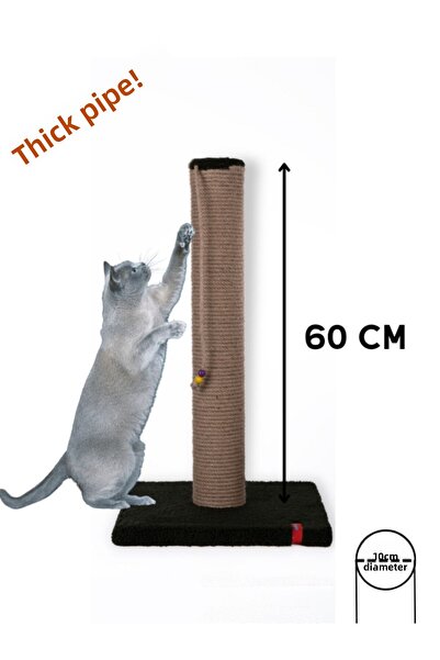 PUGALO 60cm Thick Tubular Giant Scratching Post with Catnip Green Cushion Sur...