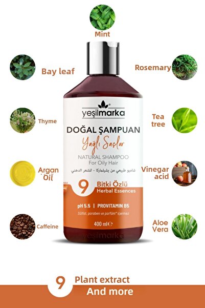 yeşilmarka Natural Shampoo, Nourishing, Dry and Fine Hair, Infused with Natural Oils and Botanical Extracts, 40