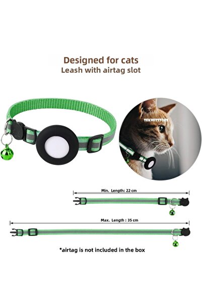 TEKNETSTORE Airtag Cat and Dog Collar with Slot Locked Safety Apparatus Airtag Case and Bell Collar GPS