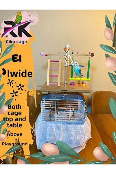 Ciko Kafes Bird Playground with Table Top and Cage Top