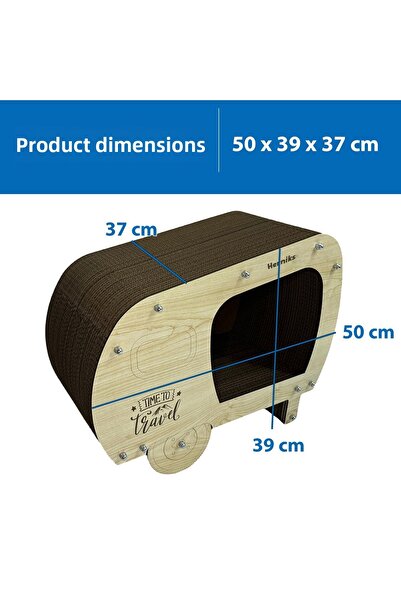 Herniks بيت خدش للقطط بأعشاب طبيعية مقاس 50x39x37 سم Hr2005