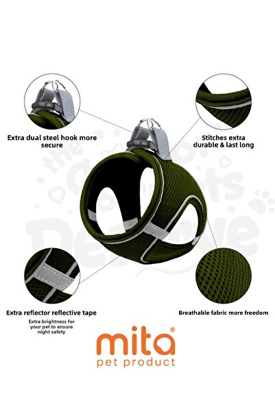 MITA طوق Air Mesh للقطط والكلاب عاكس مزدوج، طوق مضاد للتعرق