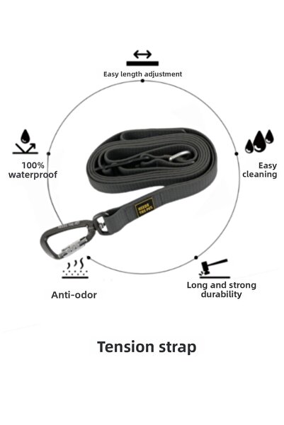 INTERLAKEN Gray Dog Walking Strap with Waterproof Strong Hook 2m