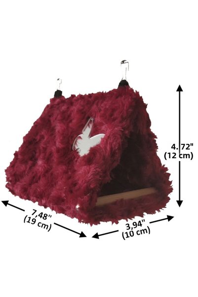 Akat Cosy Fluffy Small Size Burgundy Parrot - Rodent Hammock
