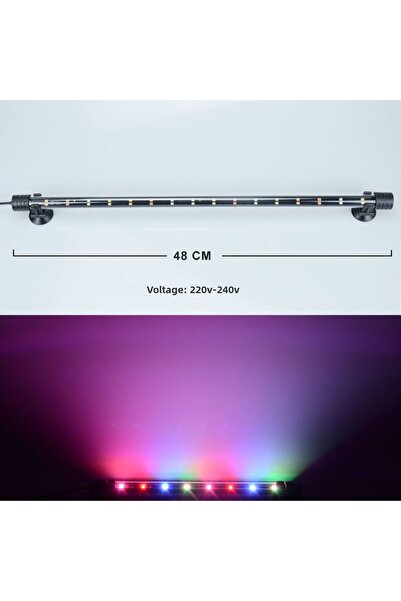 Choice مصباح حوض السمك 48 سم ملون 14-58 سم مصباح غاطس لحوض السمك مقاوم للماء ...