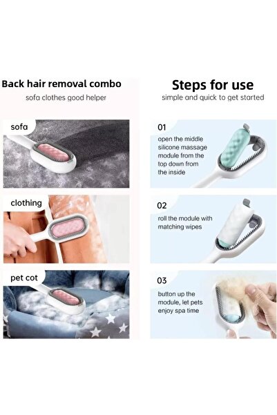 Busstier 3 Function Massage Pet Comb and Hair Removal Brush