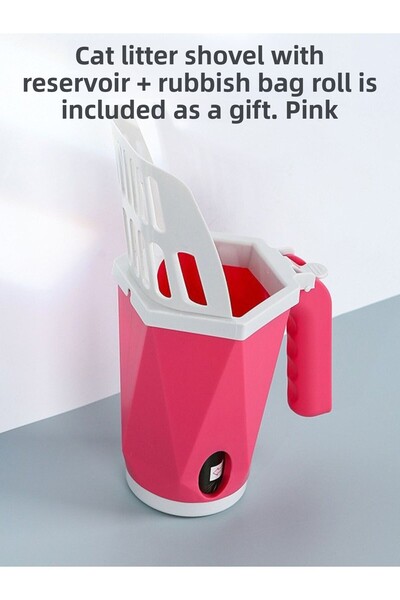 PAKEWAY رمل القطط مع وعاء - لفة مجرفة وحقيبة قمامة هدية