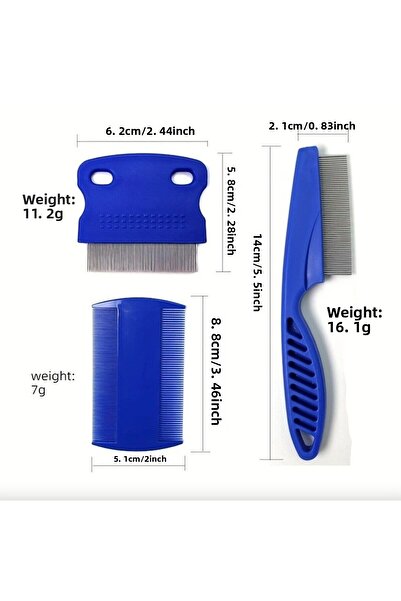 Choice S 6PCS Flea Metal Lice Cat Dog Deshedding Removal Tear Stain Brush Pet Grooming Comb Kit Tool