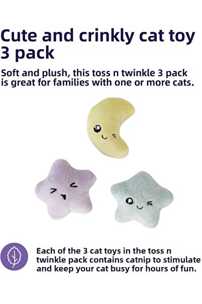 PetStages Toss 'n Twinkle Catnip Cat Toys - Pack of 3