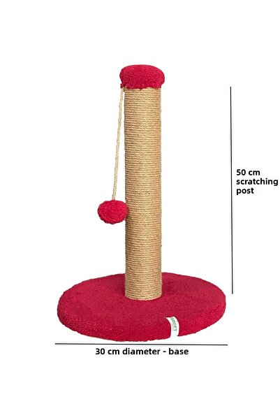 Nursoft 52 cm Cat Scratching Post - Round and Pompom Cat Scratching Post