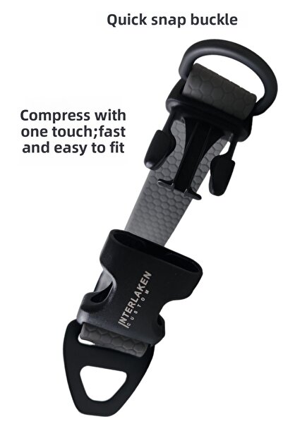 INTERLAKEN Waterproof Sturdy D-ring Gray Dog Neck Collar - Medium