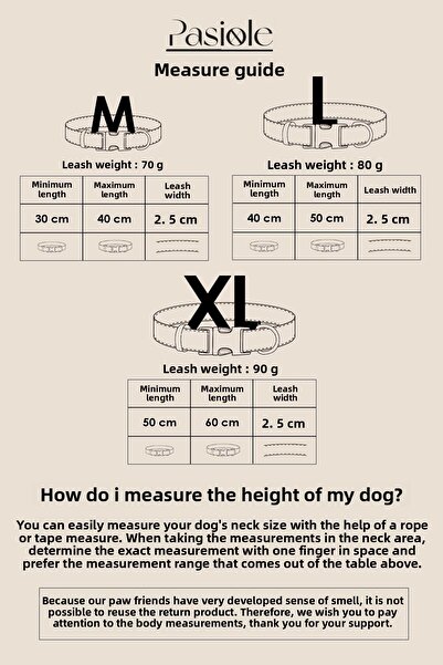 pasiole Dog Collar, Dog Collar, Large and Medium Breed Dog Collar - Benef