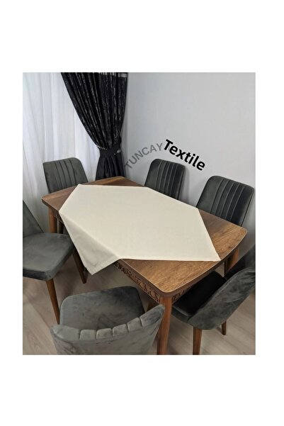 TUNCAY TEKSTİL Simple Plain Linen Fabric Modern Square Cover Fiskos Coffee Table Tablecloth