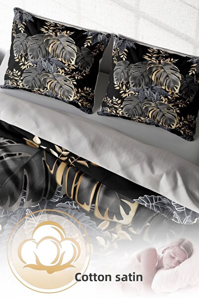 PerlaSera 3D Custom Design - Double Cotton Satin Duvet Cover Set Leaf