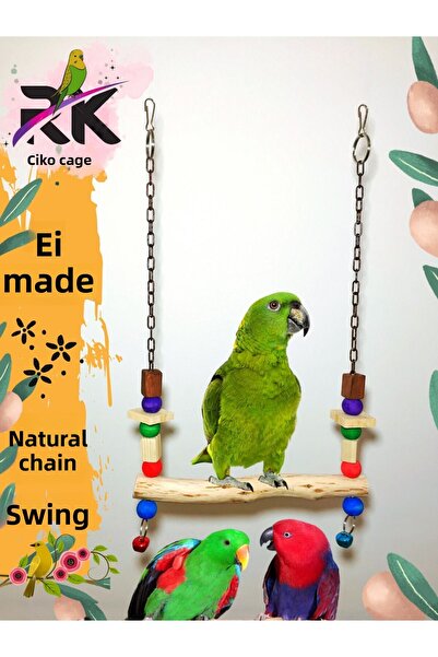 Ciko Kafes أرجوحة طبيعية للببغاوات من أمازون جاكو مع سلسلة