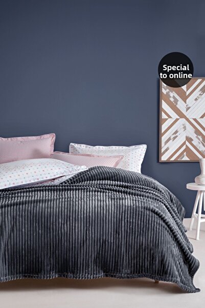 Yataş Holly Wellsoft Double Blanket Anthracite