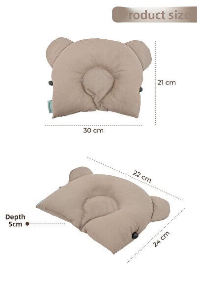 mordesign Adjustable Baby Flat Head Pillow, Newborn Head Pillow, Baby Sleeping Pillow, Morbear Series