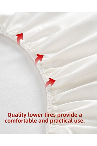 MODELHOME Cream Colored Fitted Sheet Set (Cotton Duvet Cover Fabric, Pillow Case) 7 Different Sizes