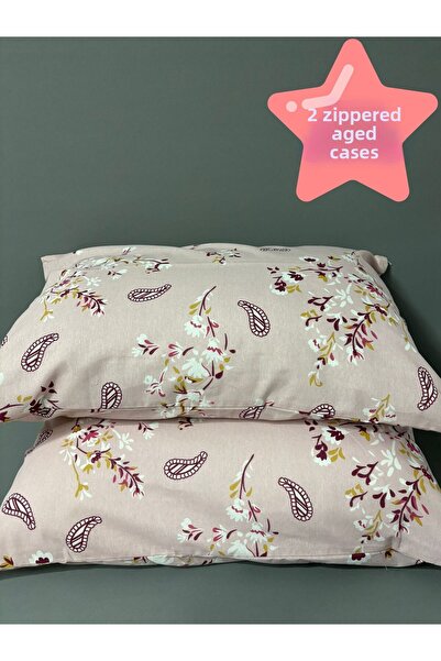 Belsina Home 2 Pieces Zippered Pillow Case 50X70 cm Cotton