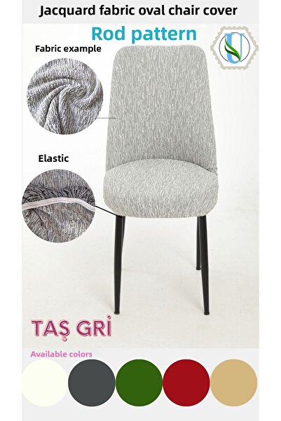 Uy Style Jacquard Fabric Oval Chair Cover, Chair Cover Bar Pattern 6 Pieces