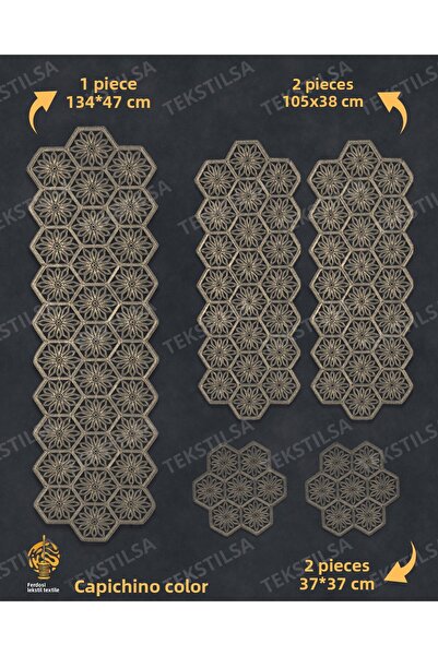 Tekstilsa New Luxury Runner Lounge Room Masuta de cafea Fata de masa Set de l...